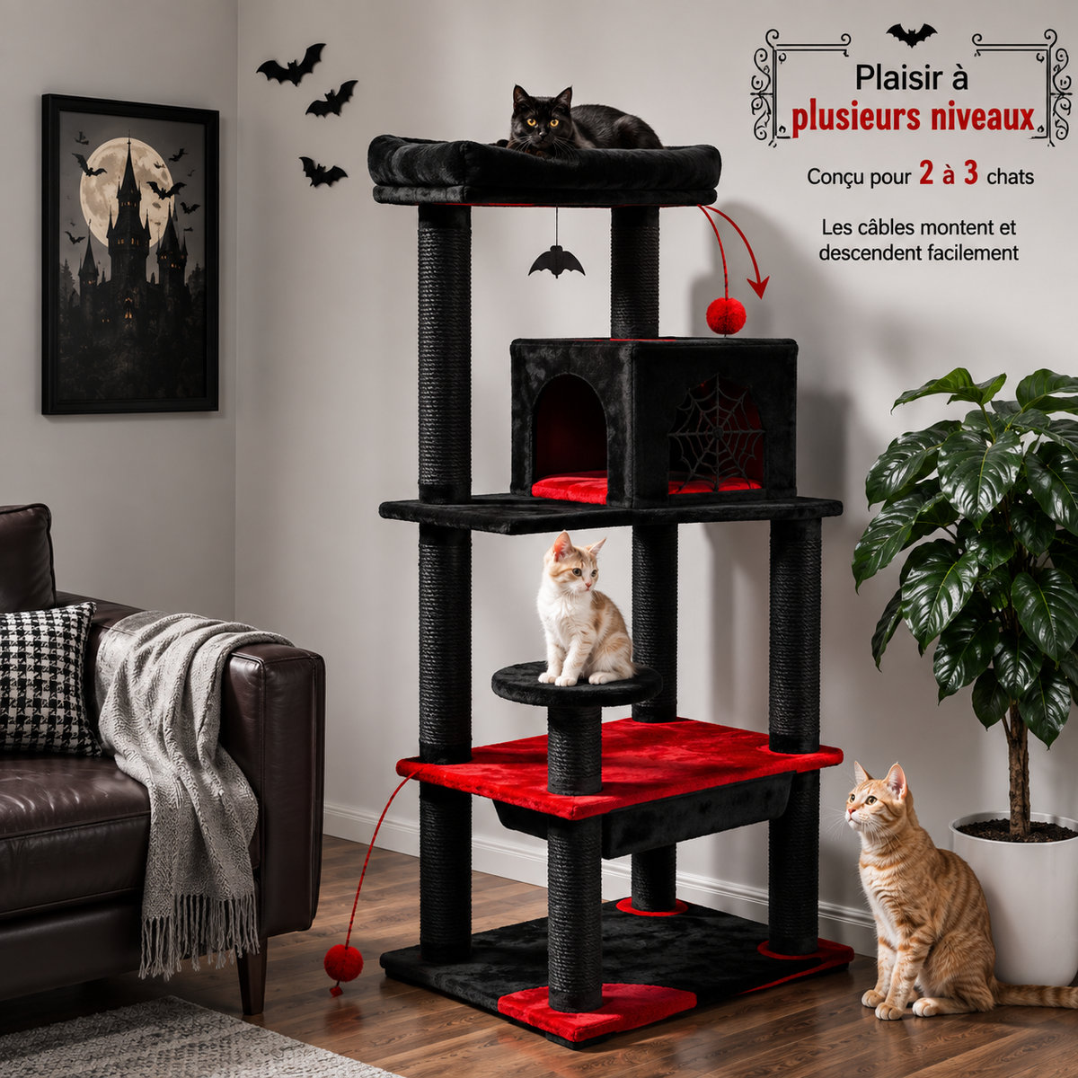 Le Griffoir Hanté - Arbre à chat Halloween