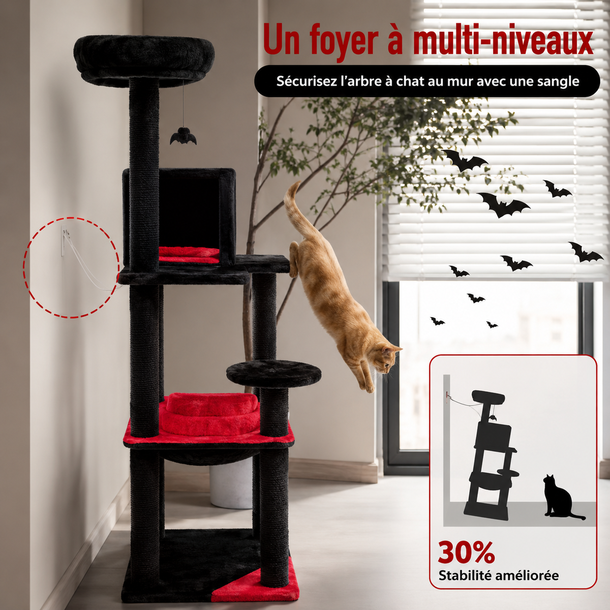 Le Griffoir Hanté - Arbre à chat Halloween