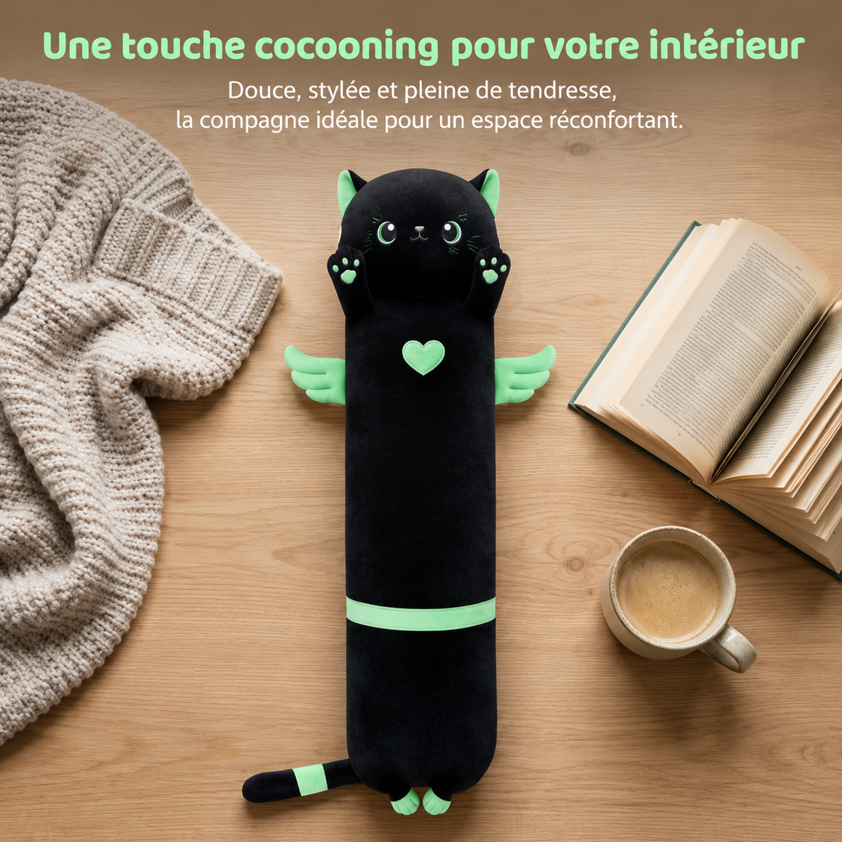 Le Chat’Ange – Peluche ultra-douce
