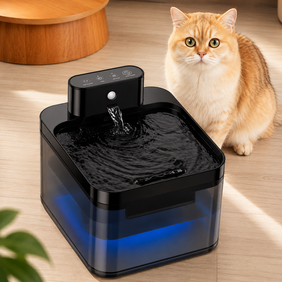 La Source’Chat – Fontaine à eau sans fil avec capteur