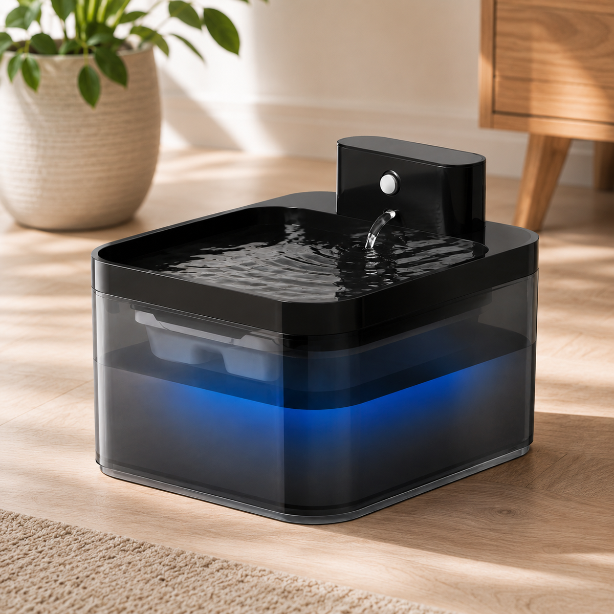 La Source’Chat – Fontaine à eau sans fil avec capteur