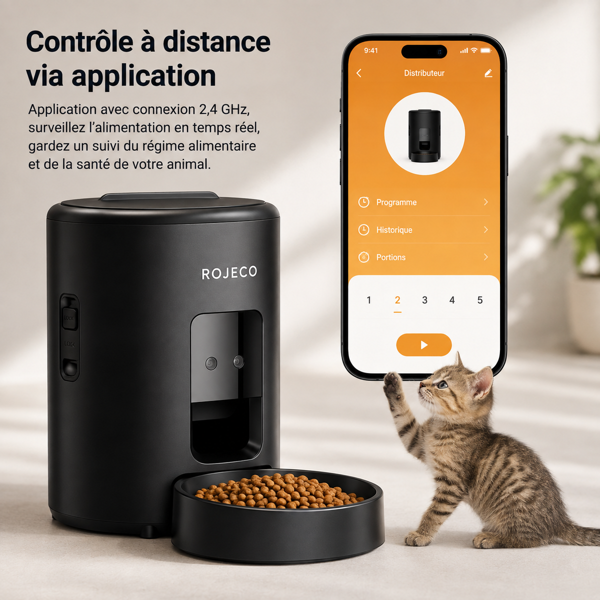 Le Miaou’matic – Distributeur connecté Wi-Fi 2 L