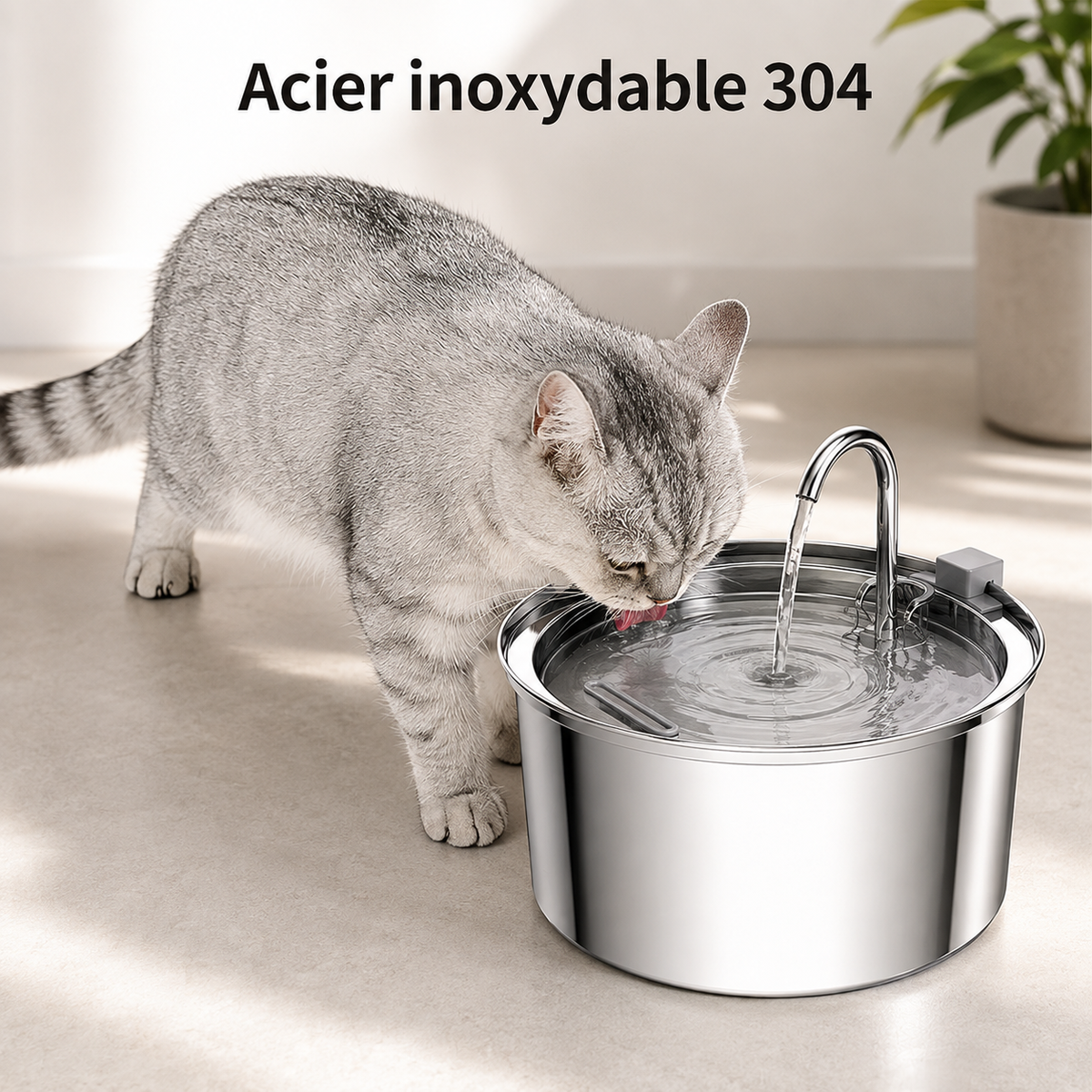 L’Oasis à Moustaches - Fontaine en acier inoxydable 3,2 L