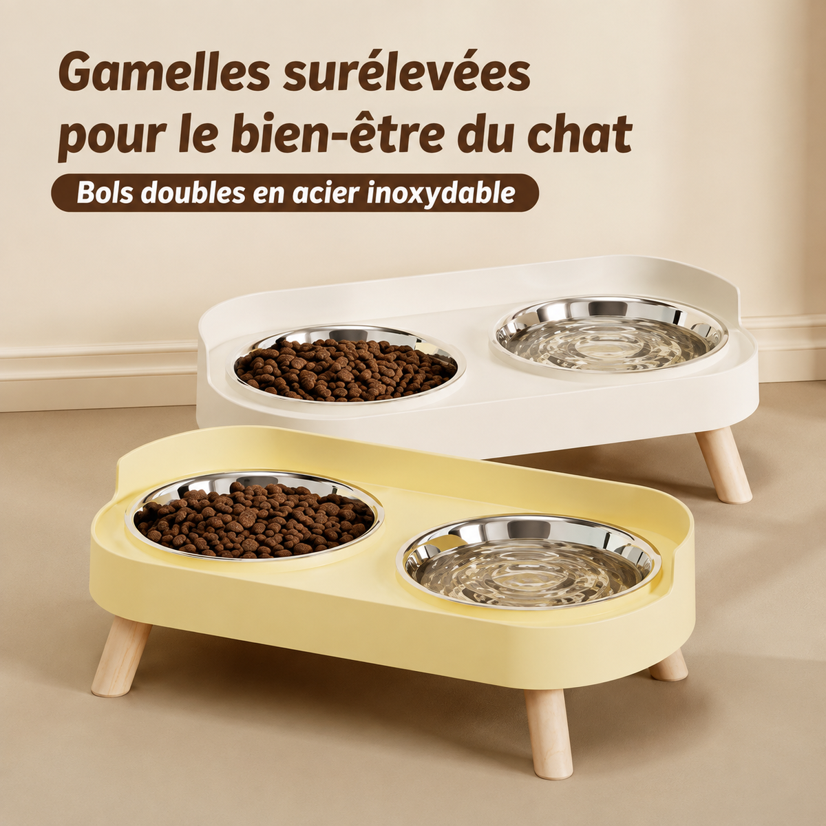 Le Duo’Miam – Double gamelle surélevée en inox