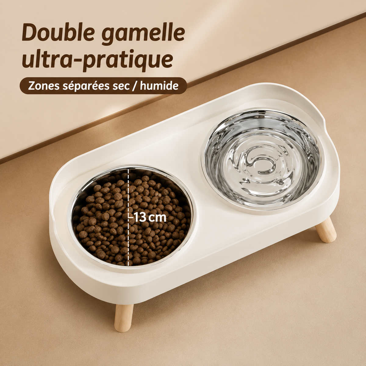 Le Duo’Miam – Double gamelle surélevée en inox