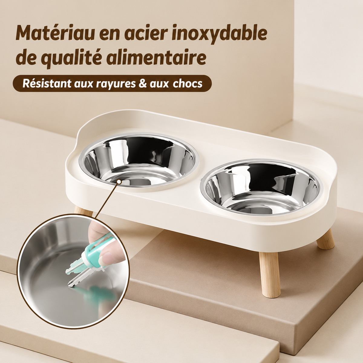 Le Duo’Miam – Double gamelle surélevée en inox