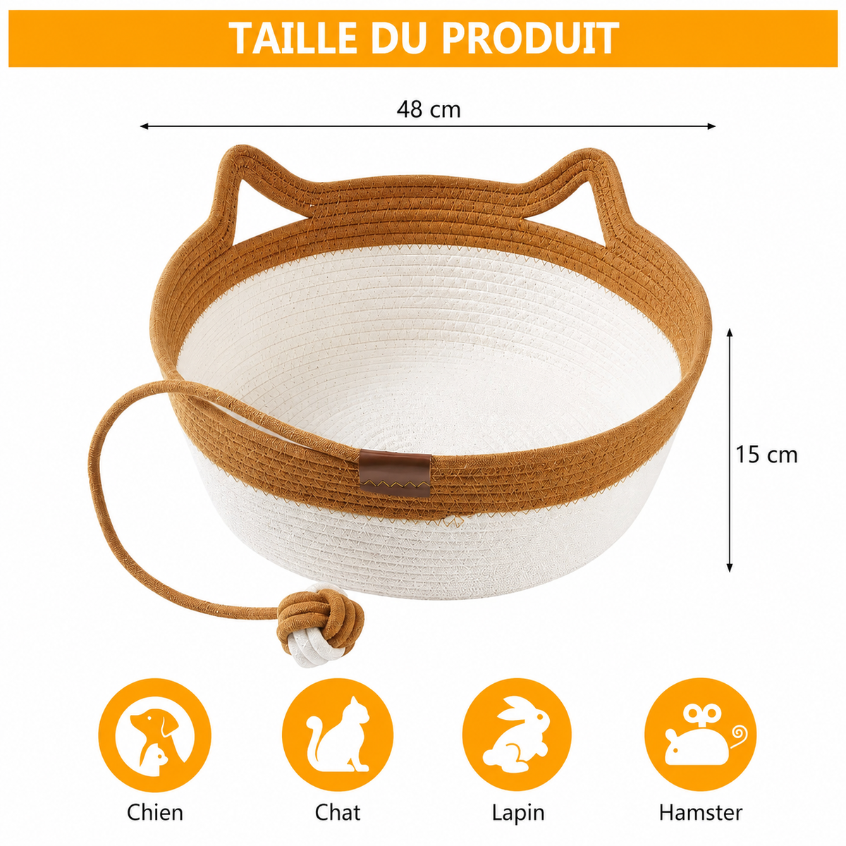 Le Panier Moustache – Panier tressé pour chat