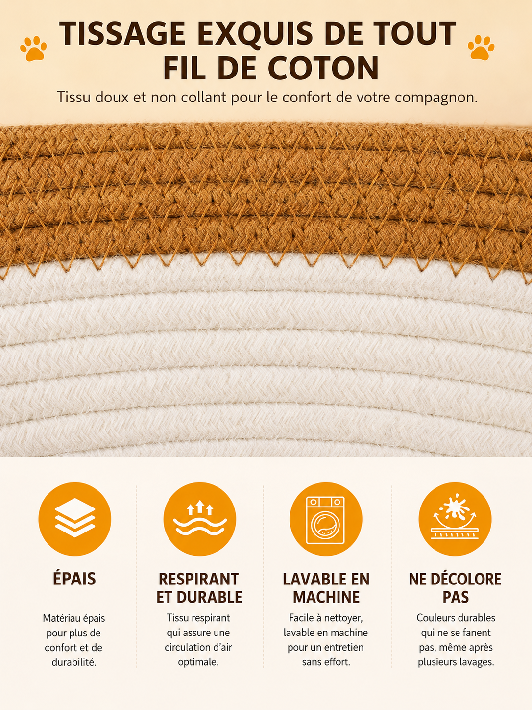 Le Panier Moustache – Panier tressé pour chat