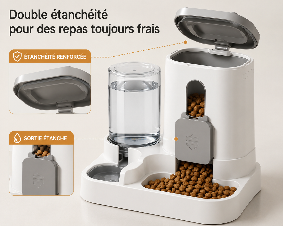 Le Resto’Chat - Distributeur 2-en-1 croquettes & eau