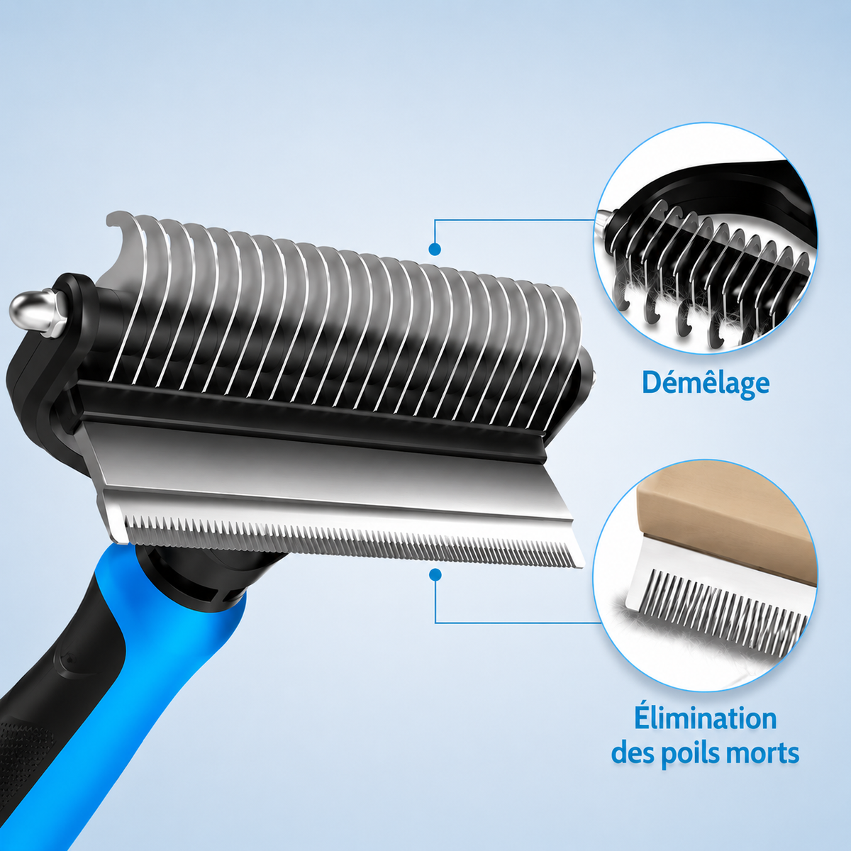 Le Dépoil’Express – Brosse de toilettage 2-en-1
