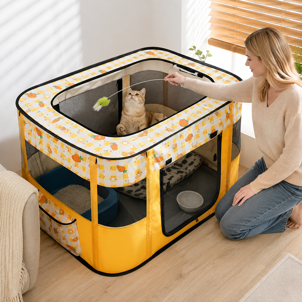 La Maison Douillette – Parc pliable pour chat