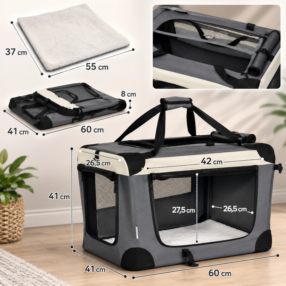 Le Sac’Nomade – Sac de transport souple pour petit chat - jusqu'à 4 kg