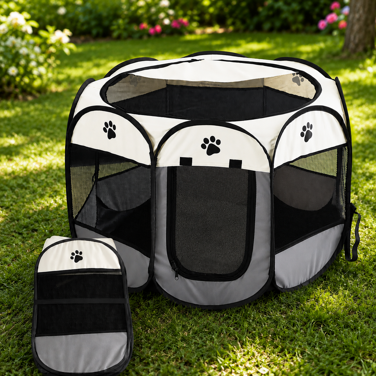 Le Chat’Piteau – Parc pliable octogonal pour chat