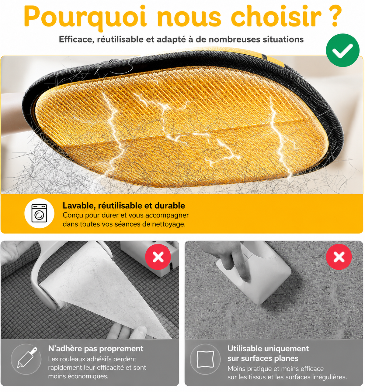 Le Passe-Patte – Gant anti-poils électrostatique