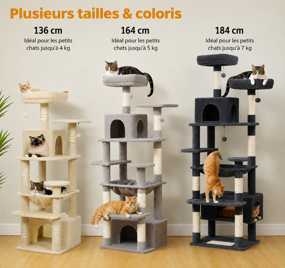 Le Royaume des Chats – Grand arbre à chat multi-niveaux
