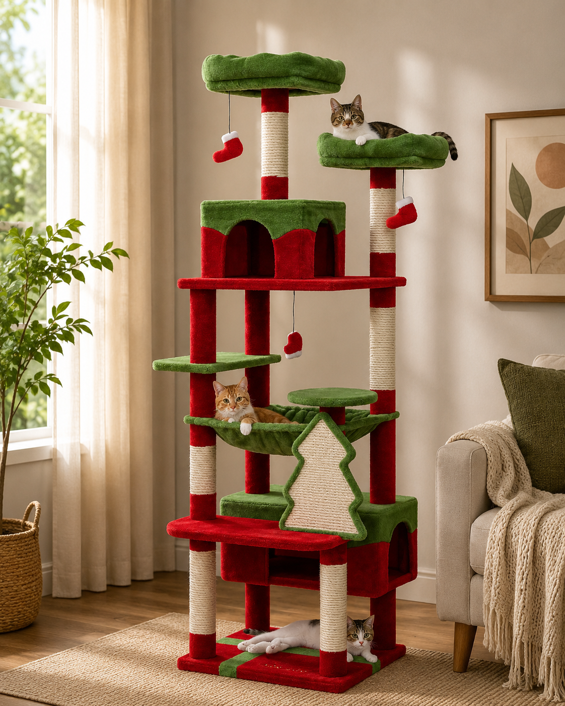 Le Royaume des Chats – Grand arbre à chat multi-niveaux