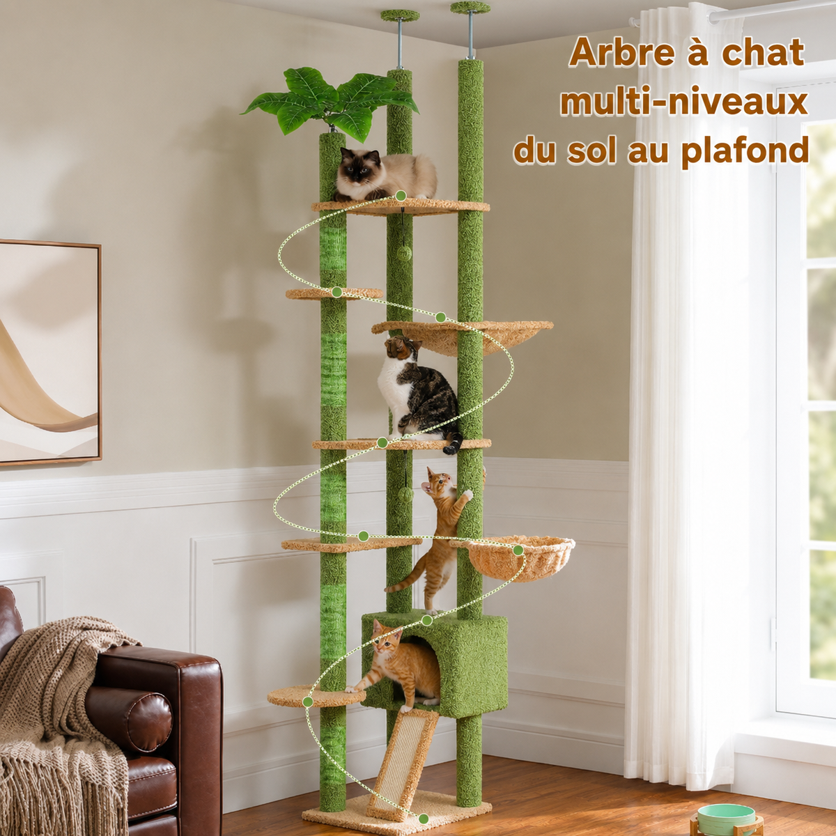 Le Perchoir Canopée – Arbre à chat du sol au plafond