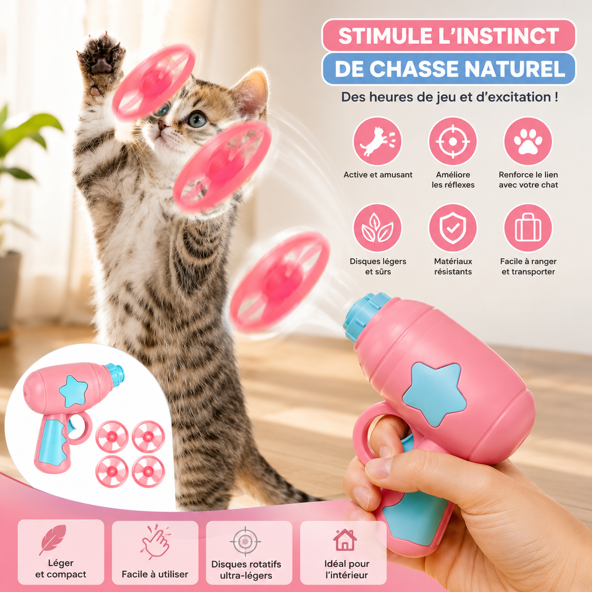 Le Miaou’Disc – Lance-disques interactif pour chat