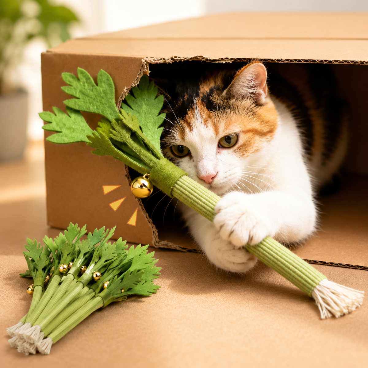 Céli'Miaou – Jouet à l'herbe à chat en forme de céleri