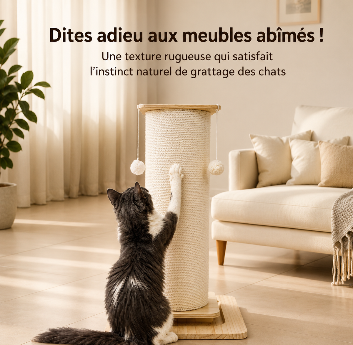 Le Pilier Félin – Poteau à griffer en sisal