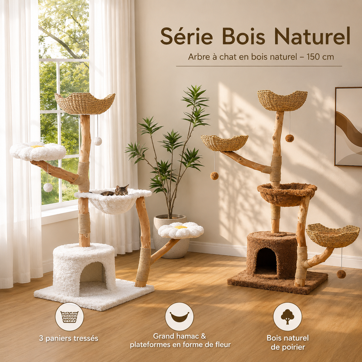 L’Arbre Enchanté – Grand arbre à chat 150 cm