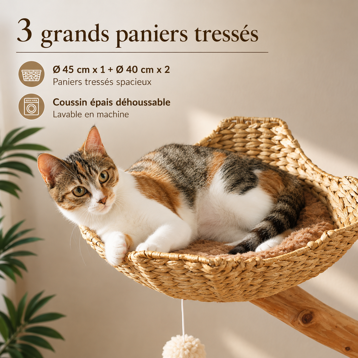L’Arbre Enchanté – Grand arbre à chat 150 cm