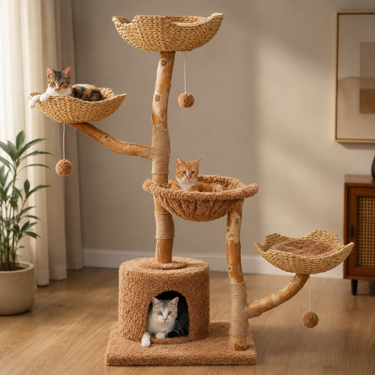 L’Arbre Enchanté – Grand arbre à chat 150 cm
