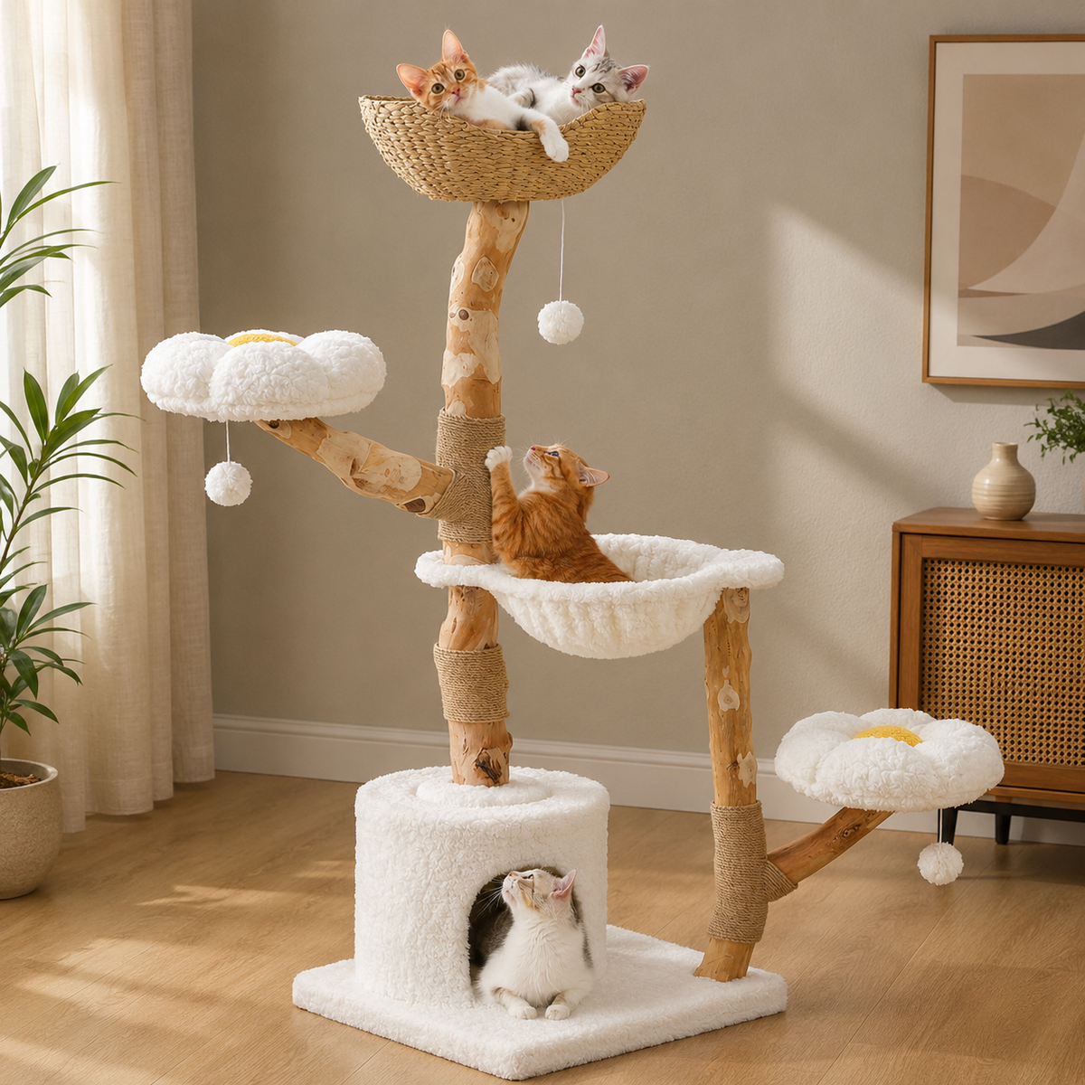 L’Arbre Enchanté – Grand arbre à chat 150 cm