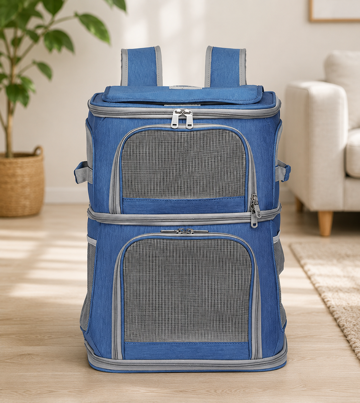 Le Cocon Voyageur – Sac à dos de transport double pour chats