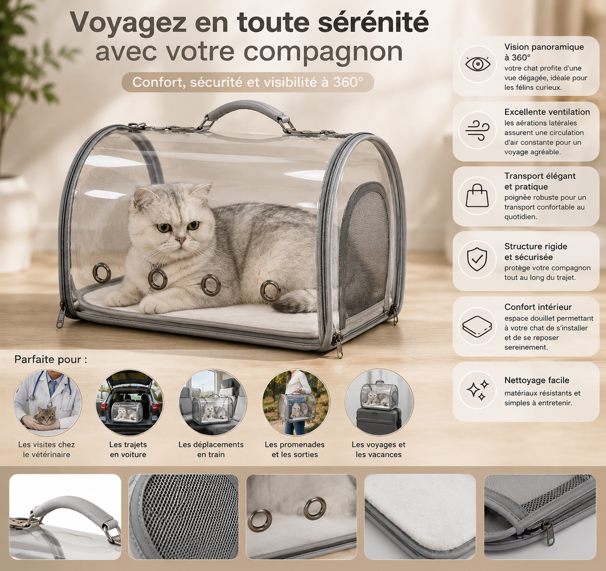 Le Panora’Chat – Sac de transport panoramique pour chat