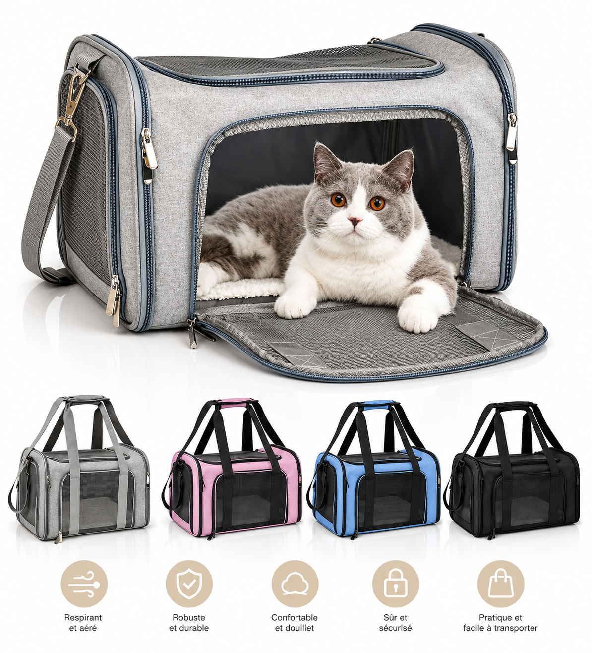 Le Passeport Félin – Sac de transport souple pour chat