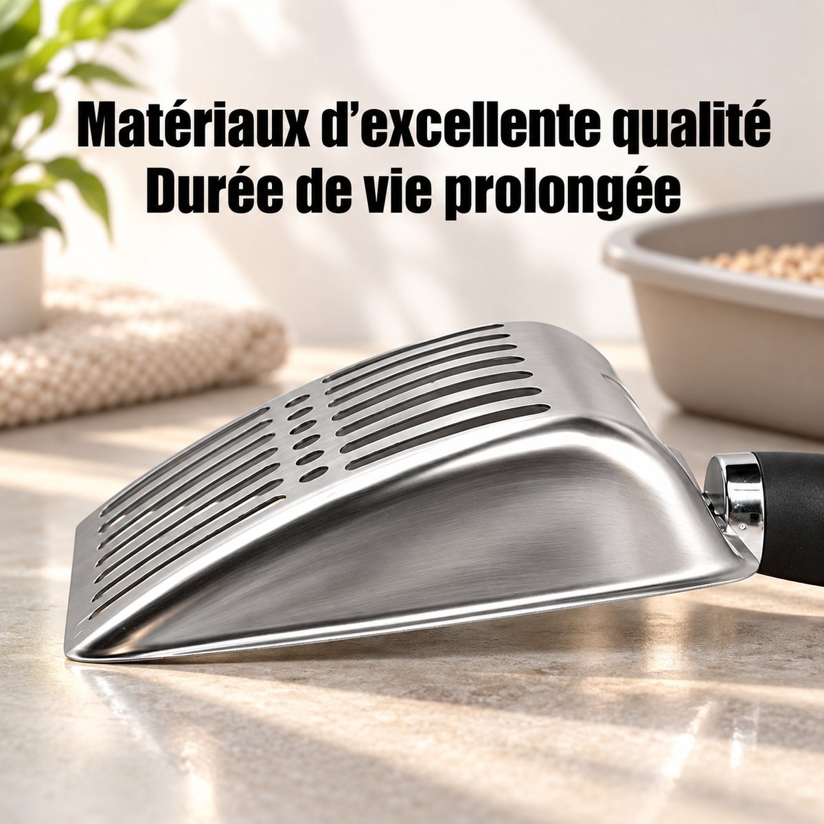 Inox’Pattes – Pelle à litière en acier inoxydable