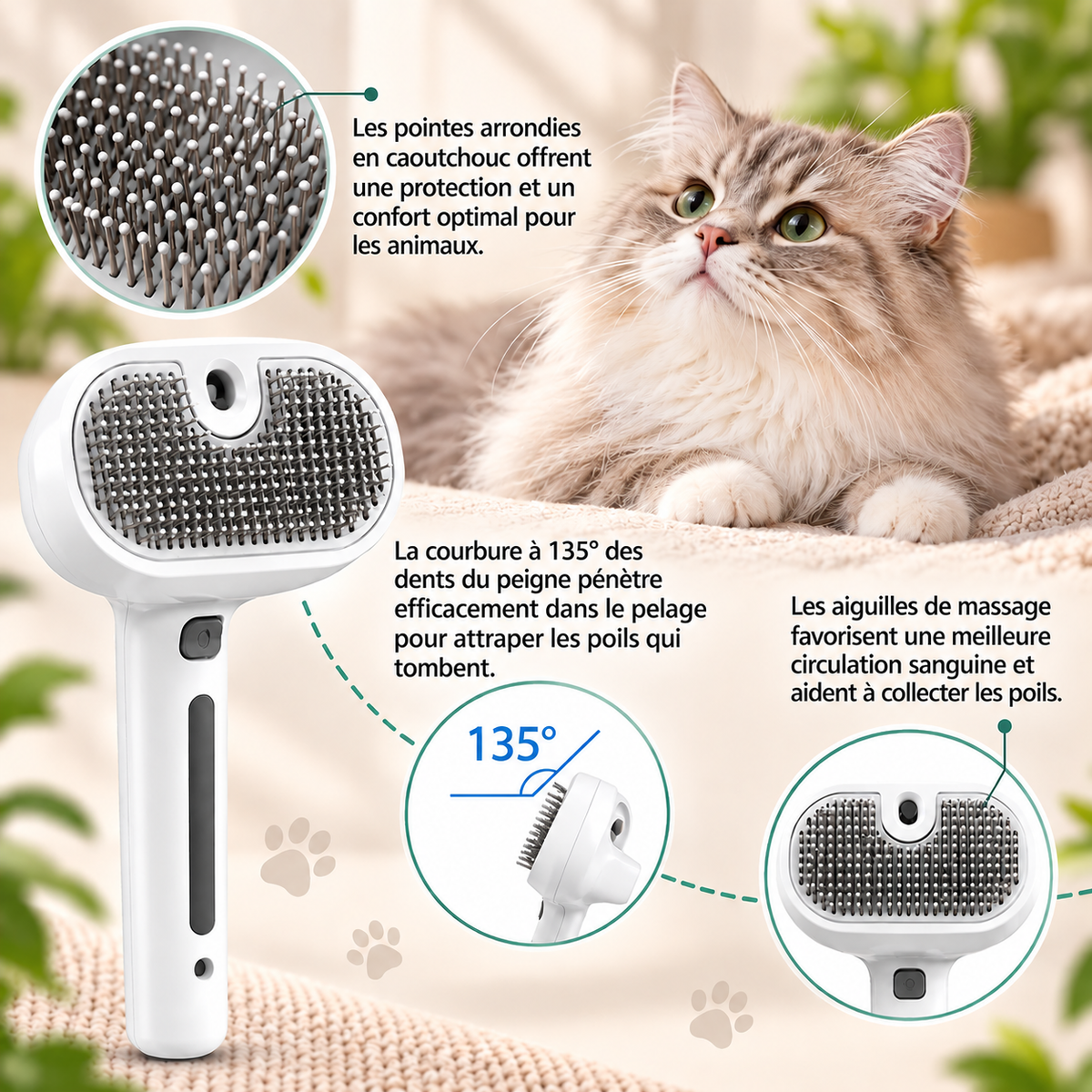 Brosse Vapeur Autonettoyante 3-en-1