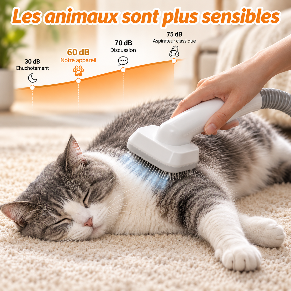 Ronron’Vac – Kit de toilettage & aspirateur 6-en-1