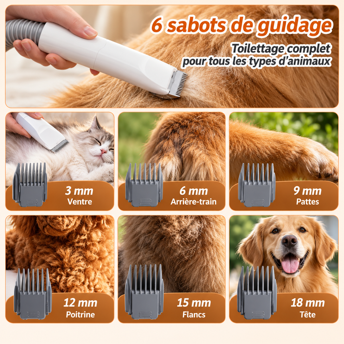 Ronron’Vac – Kit de toilettage & aspirateur 6-en-1