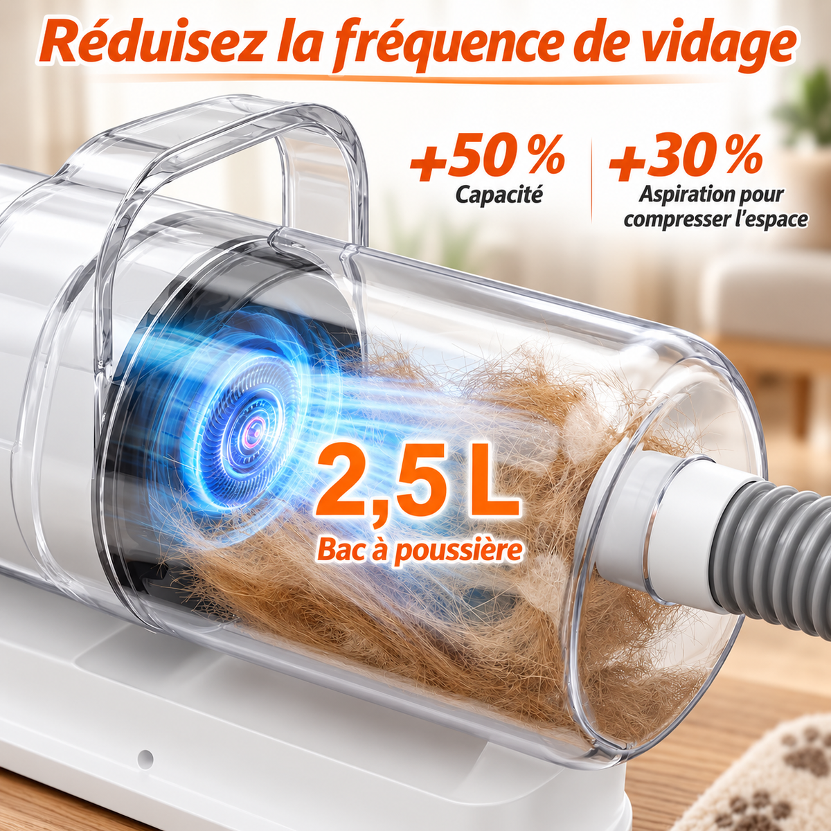 Ronron’Vac – Kit de toilettage & aspirateur 6-en-1