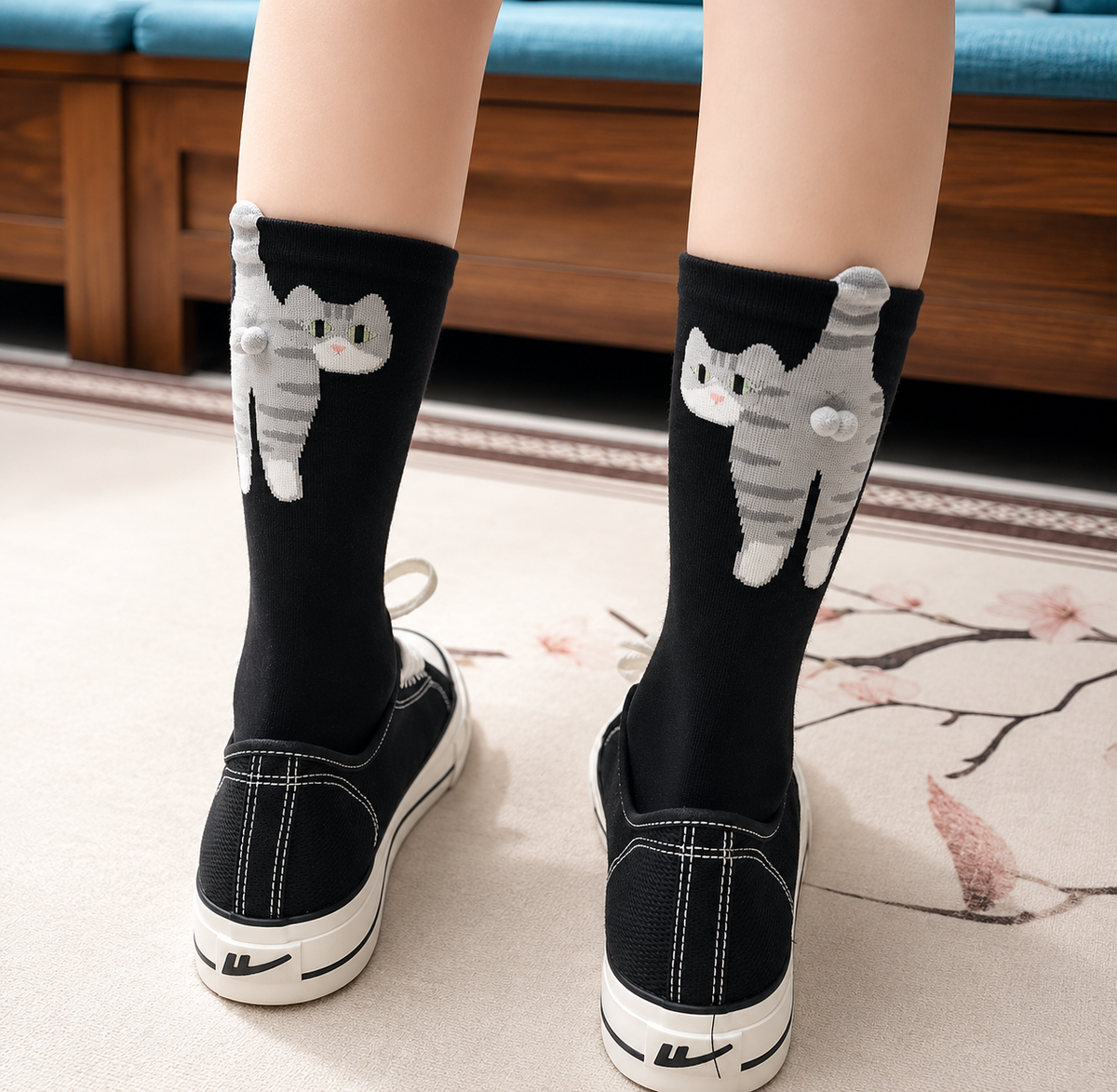 Les Pattes Douillettes – Chaussettes chat en relief