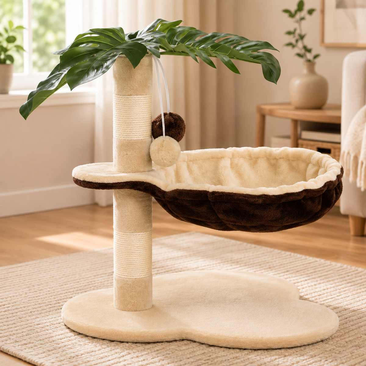 Le Palmier Perché – Arbre à chat avec hamac