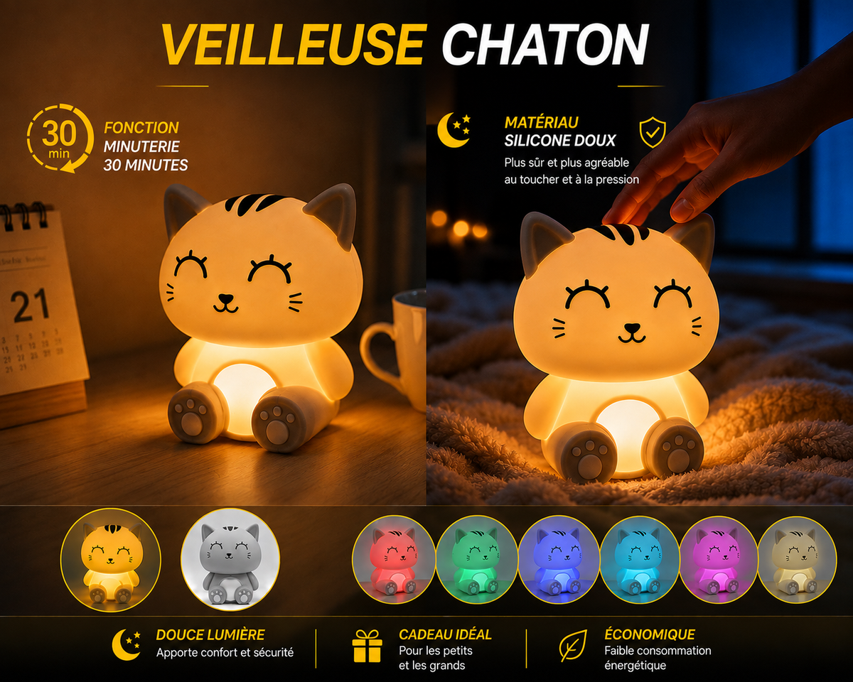 La Lueur Féline – Veilleuse chat