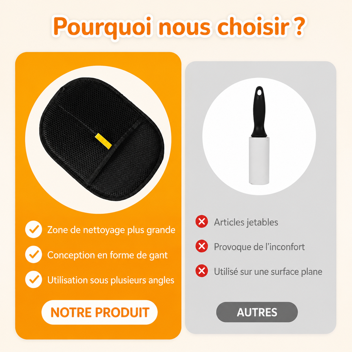Le Passe-Patte – Gant anti-poils électrostatique