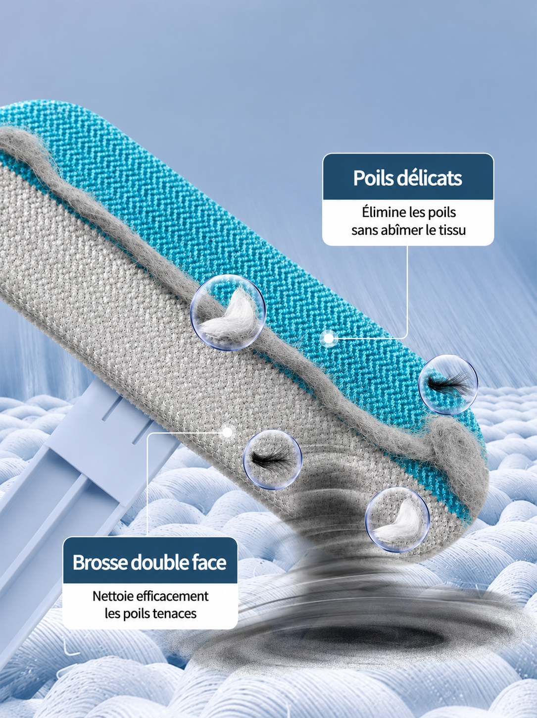 PoilZen – Brosse Télescopique Anti-Poils