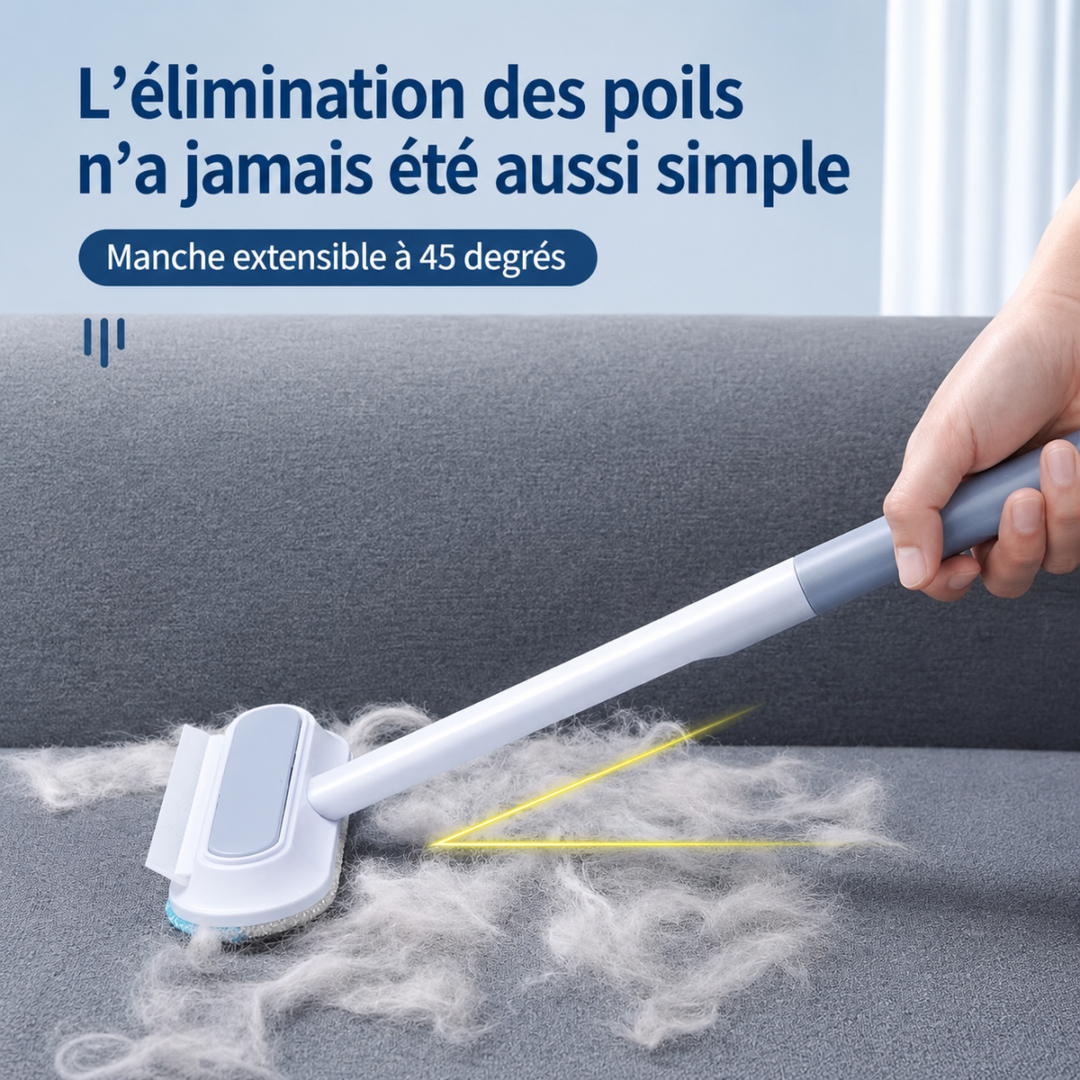 PoilZen – Brosse Télescopique Anti-Poils
