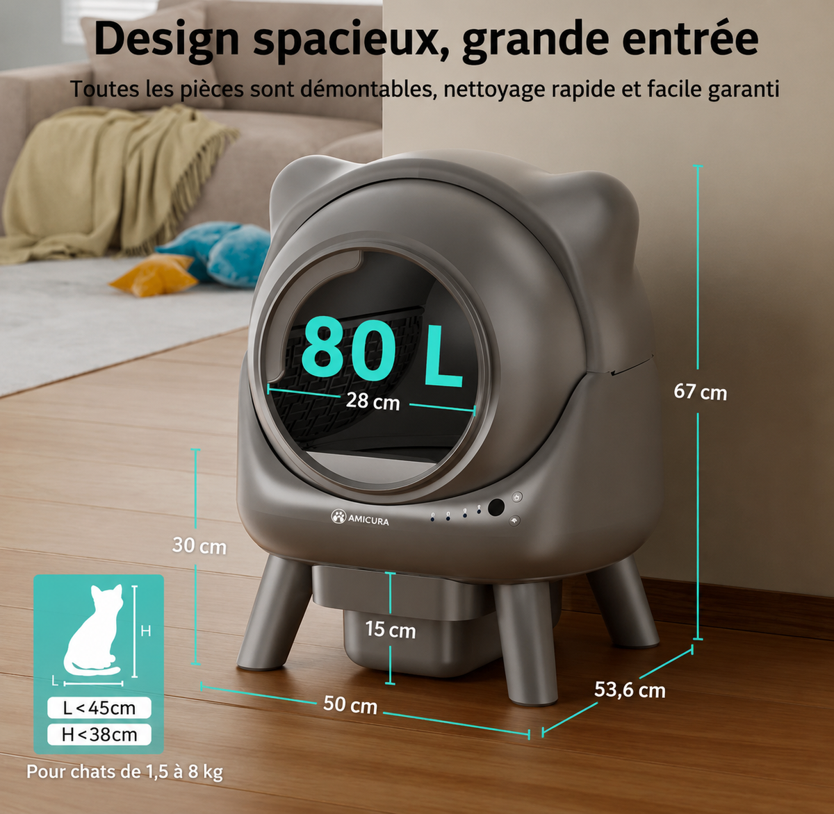 La Miaou’Station – Litière automatique connectée Wi-Fi