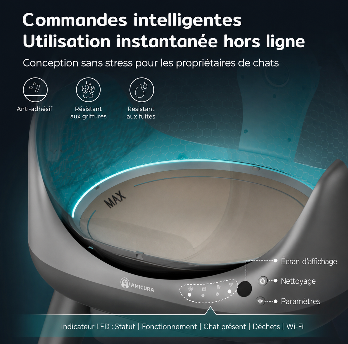 La Miaou’Station – Litière automatique connectée Wi-Fi