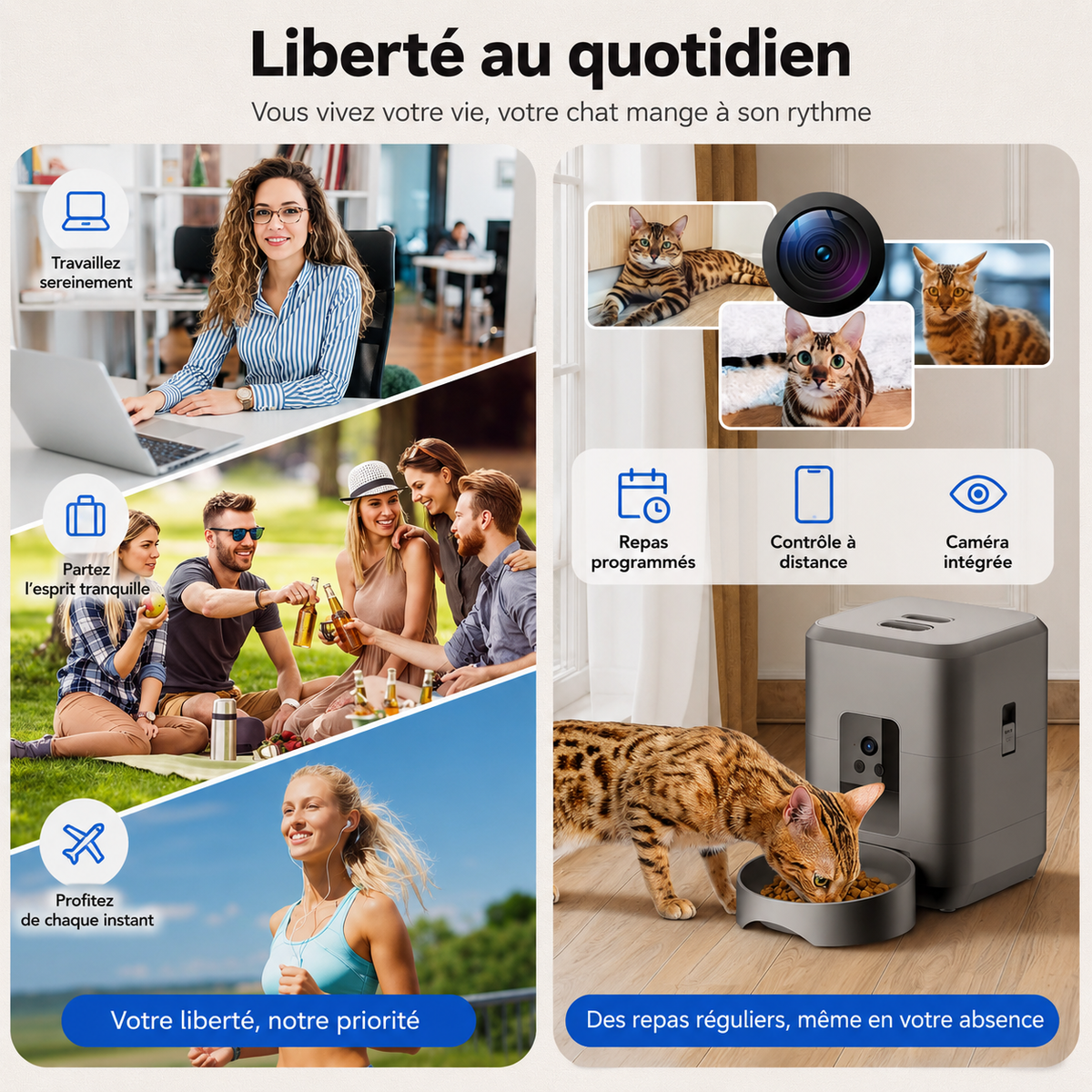 L’Œil Gourmand – Mangeoire connectée avec caméra pour chat