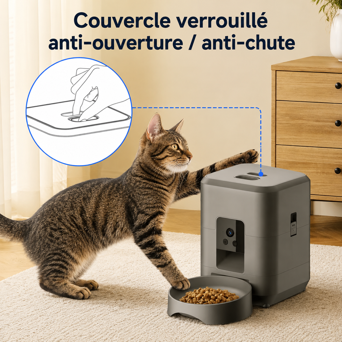 L’Œil Gourmand – Mangeoire connectée avec caméra pour chat