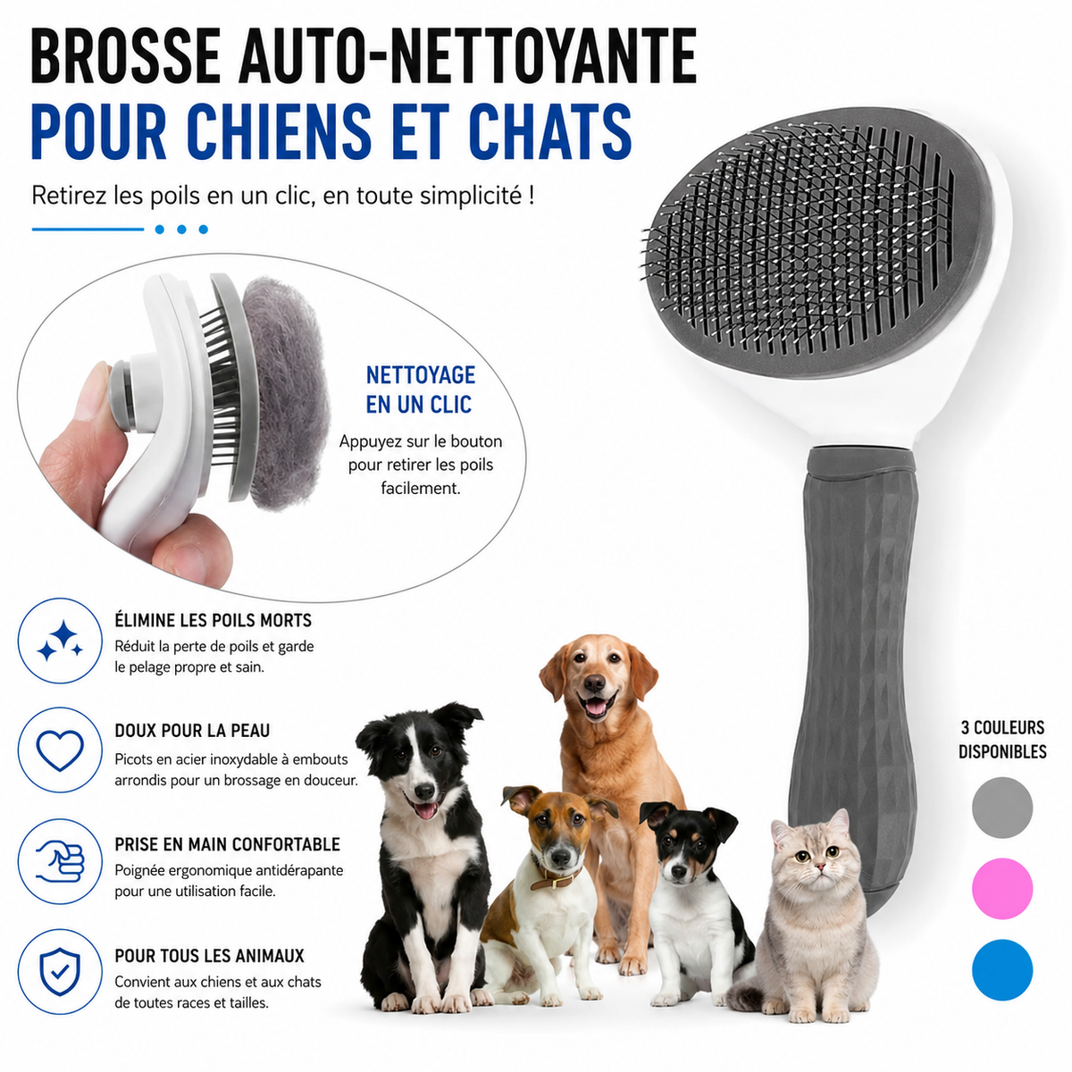 La Douce Patte - Brosse auto-nettoyante