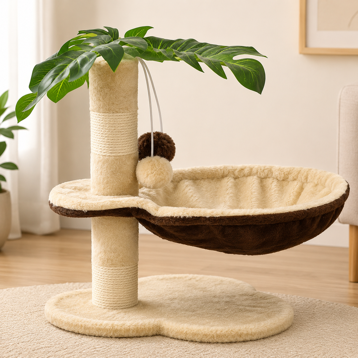 Le Palmier Perché – Arbre à chat avec hamac