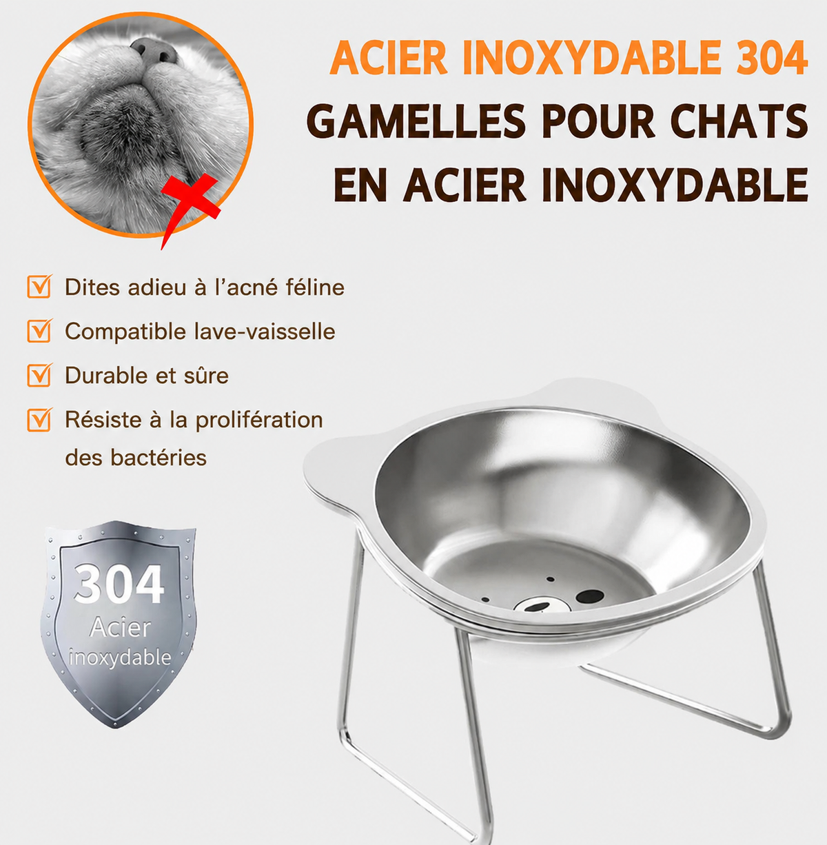 La Douce Gamelle – Gamelle surélevée en inox pour chat