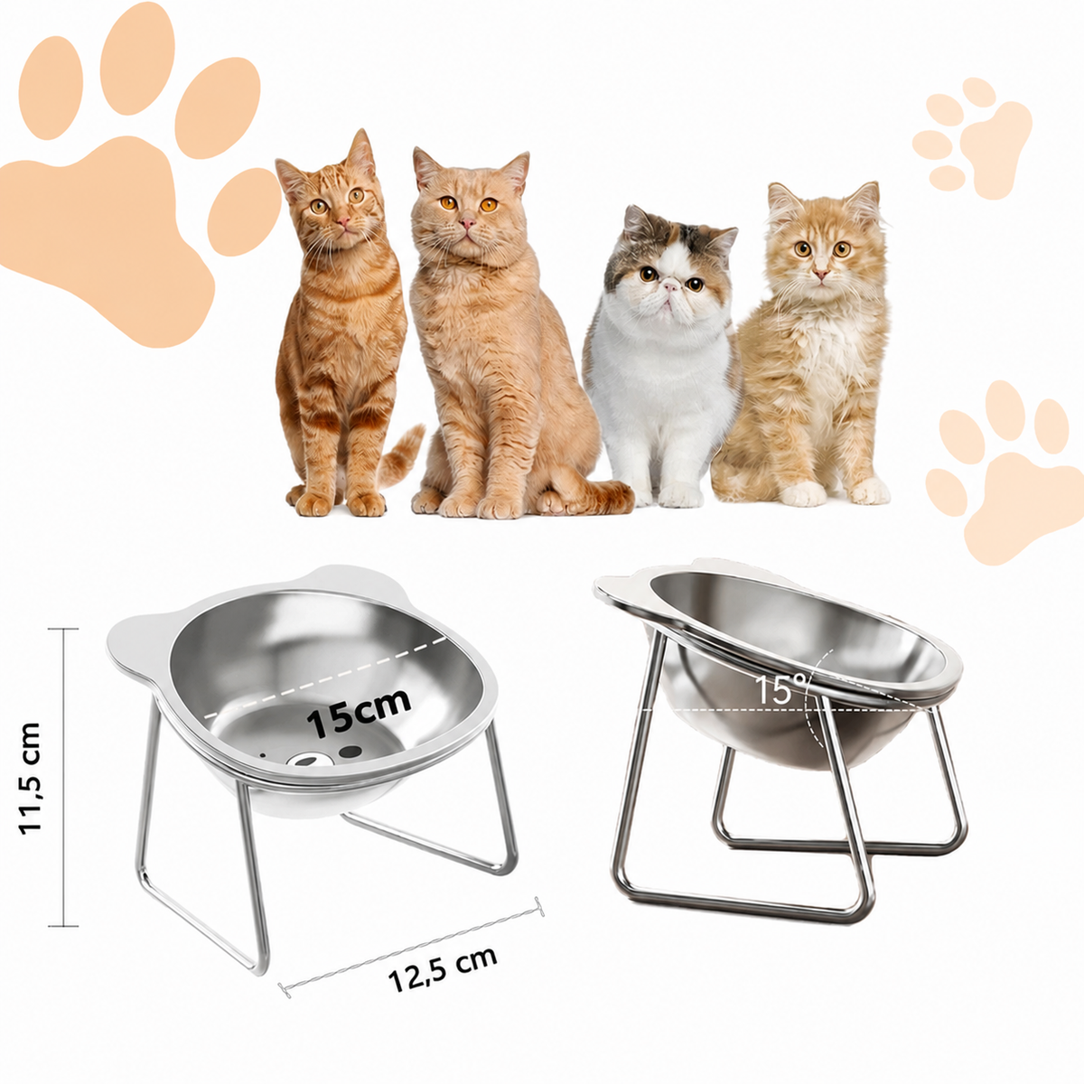 La Douce Gamelle – Gamelle surélevée en inox pour chat